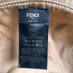 Fendi FF Monogram Waxed Bucket Hat Sz L