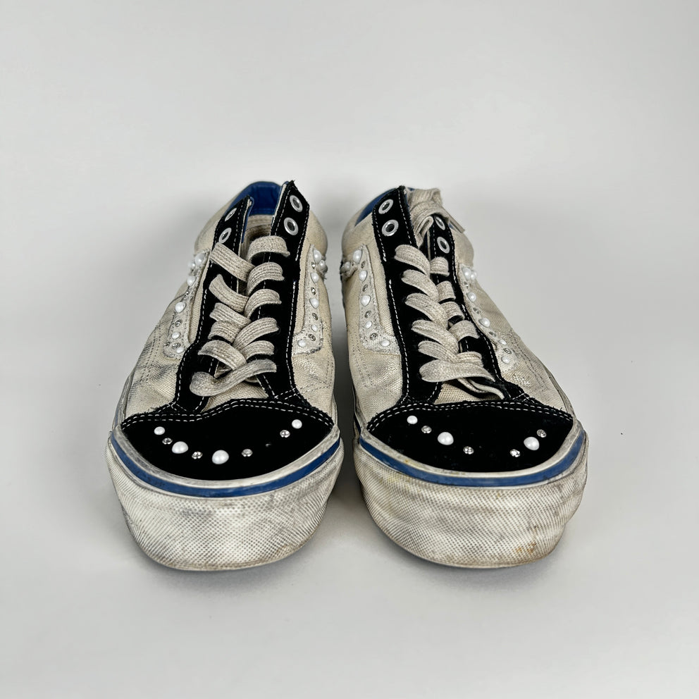 Vans White/Black OTW Skool 36 Studded Low-Tops Size 10.5