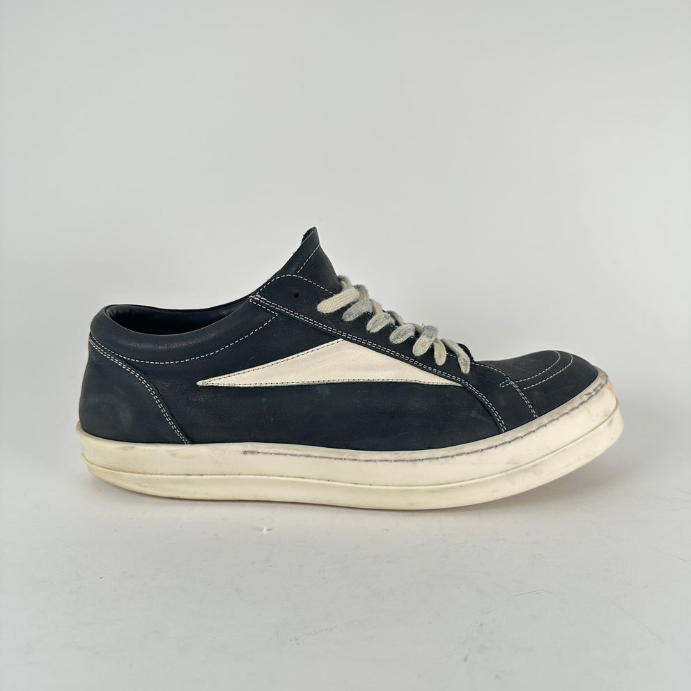 Rick Owens Black/Milk Vintage Low Top Sneakers Size 44