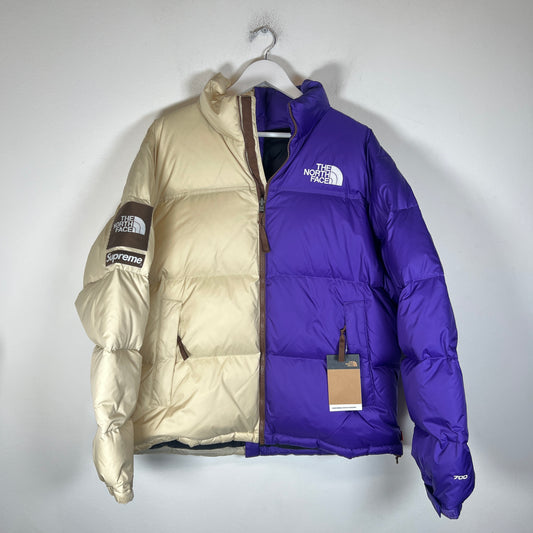 Supreme x The North Face Purple Split Nuptse Jacket Size L