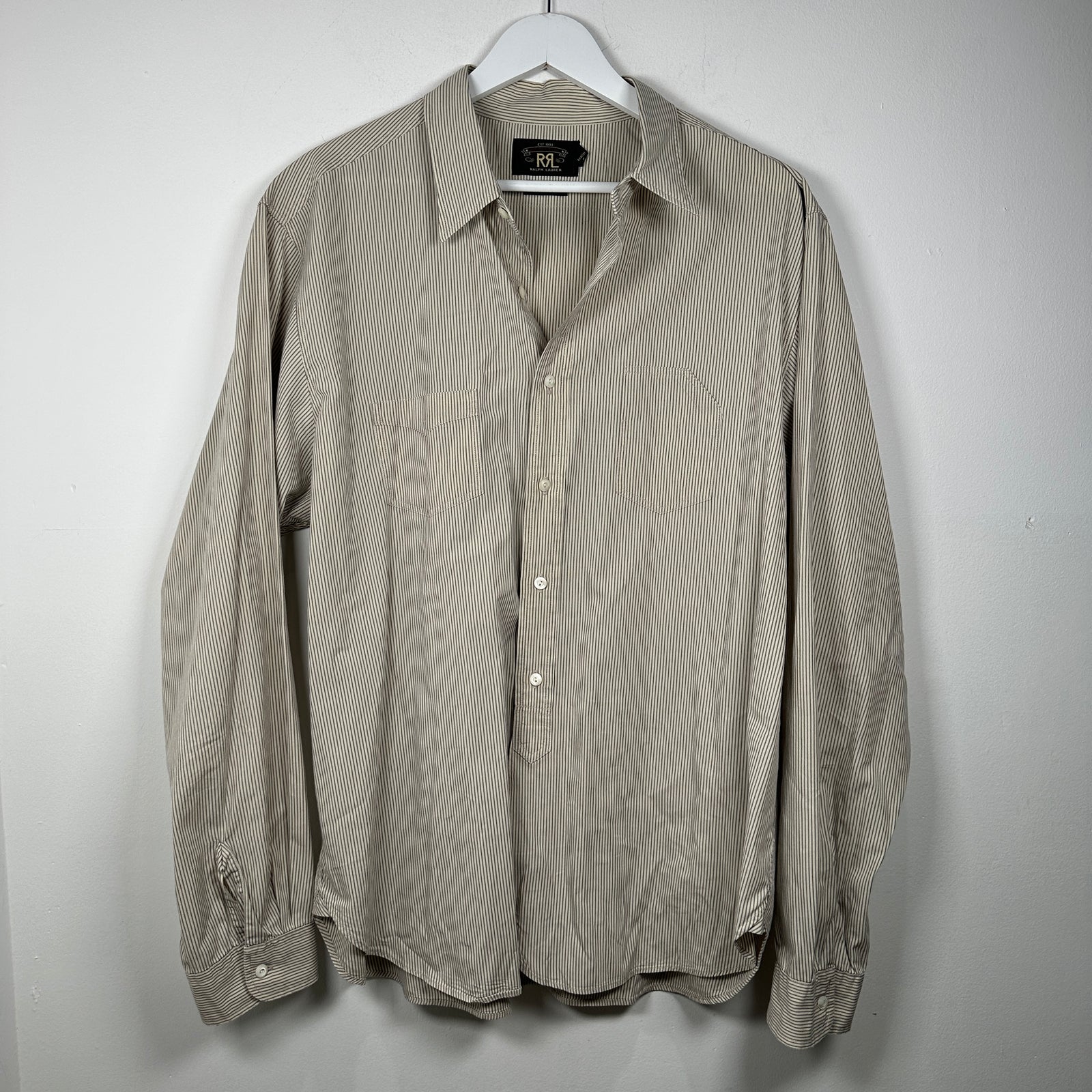RRL Striped Button Up Shirt Size XXL