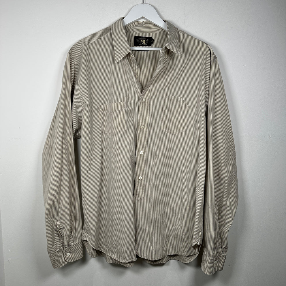 RRL Striped Button Up Shirt Size XXL