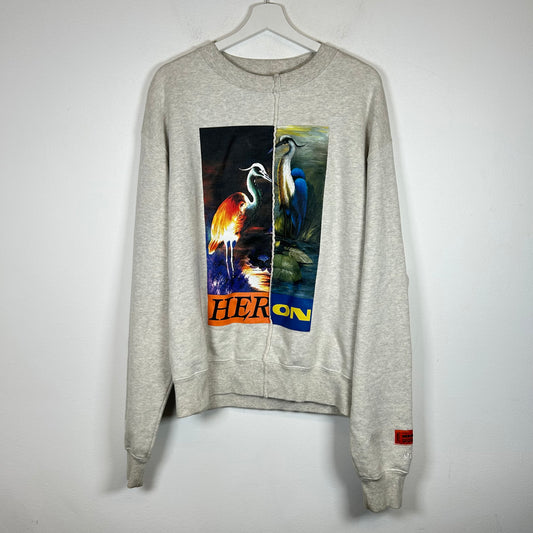 Heron Preston Grey Split Logo Crewneck Size S