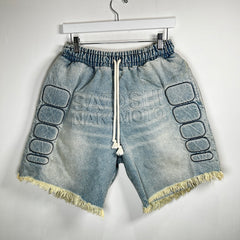 Satoshi Nakakamoto Denim Moto Shorts Size L