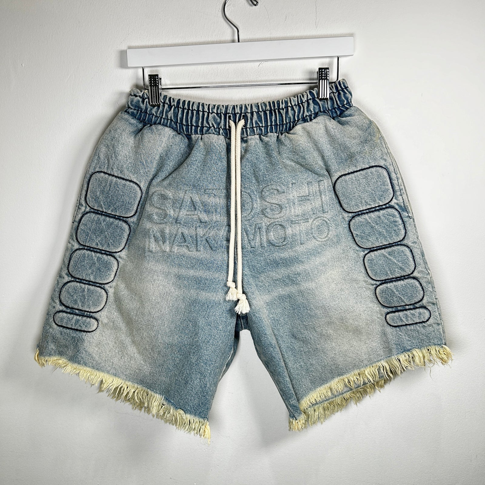 Satoshi Nakakamoto Denim Moto Shorts Size L