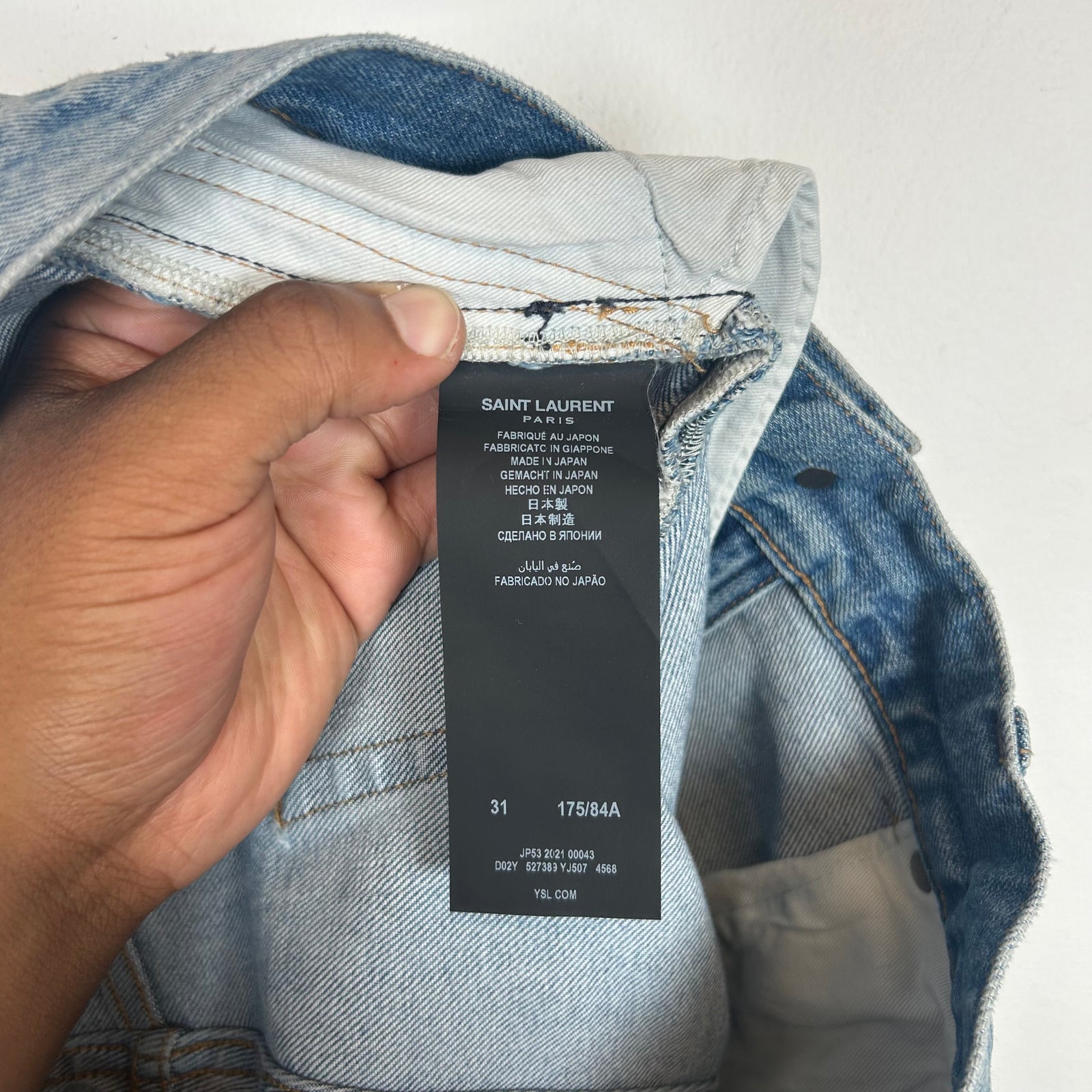 Saint Laurent D02 Lightwash Distressed Jeans Size 31