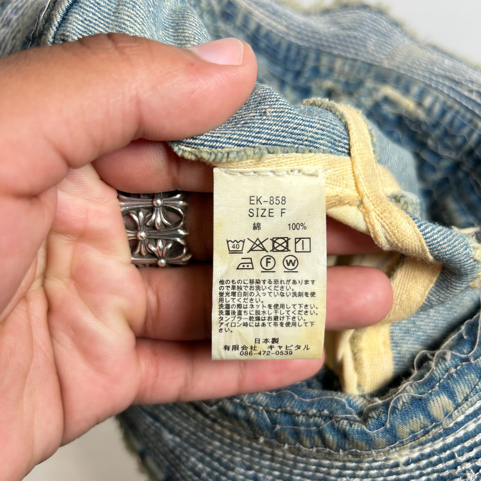 Kapital Kountry Boro Distressed Denim Bucket Hat