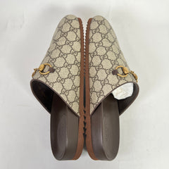Gucci GG Supreme Monogram Horsebit Mules