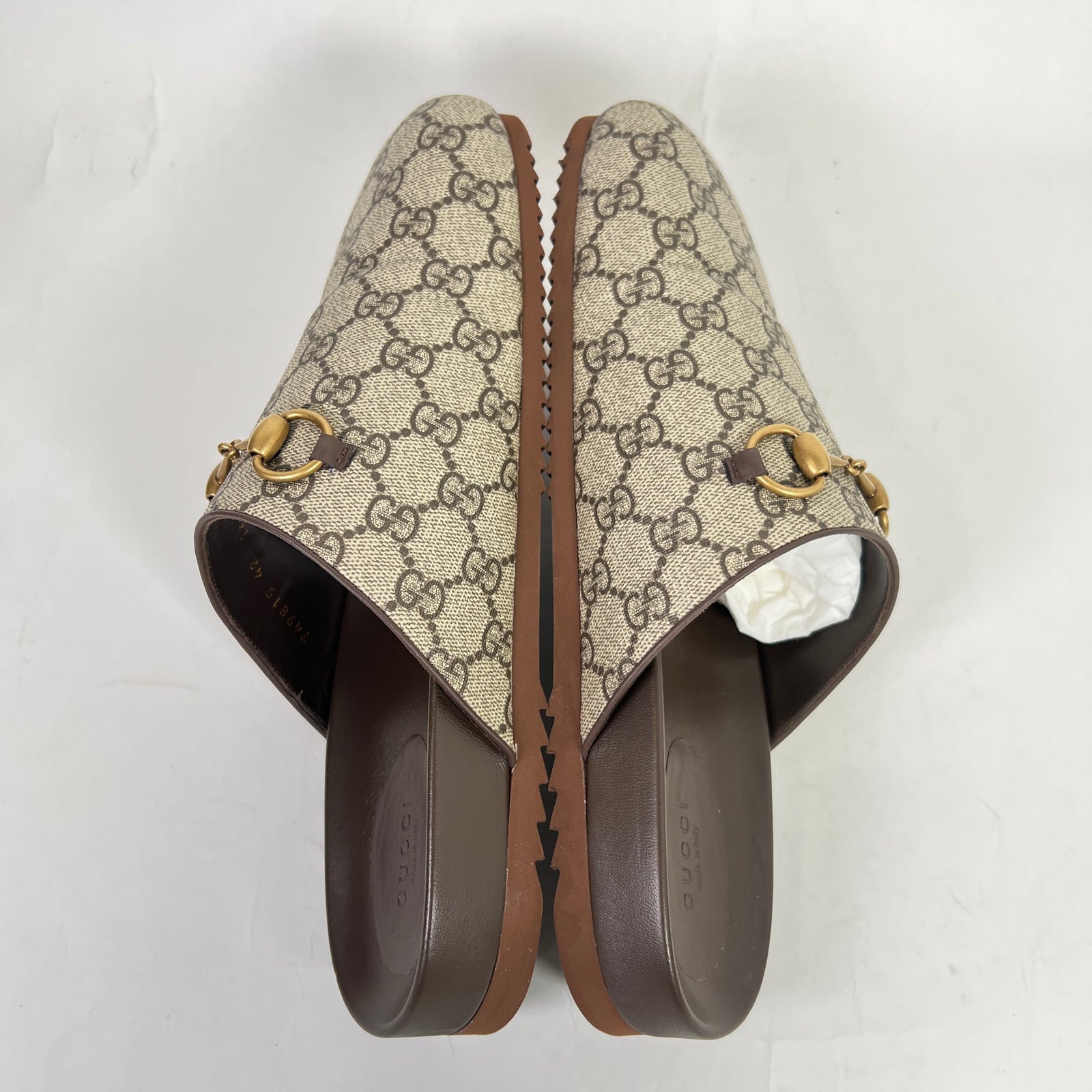 Gucci GG Supreme Monogram Horsebit Mules