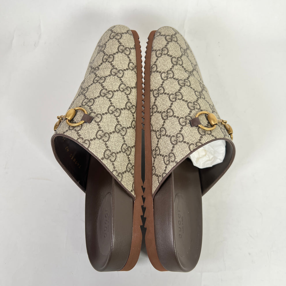 Gucci GG Supreme Monogram Horsebit Mules