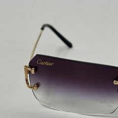 Cartier Big C Fluorescent Gold Wire Frame Glasses