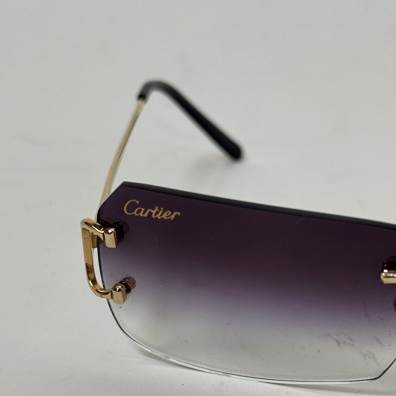 Cartier Big C Fluorescent Gold Wire Frame Glasses