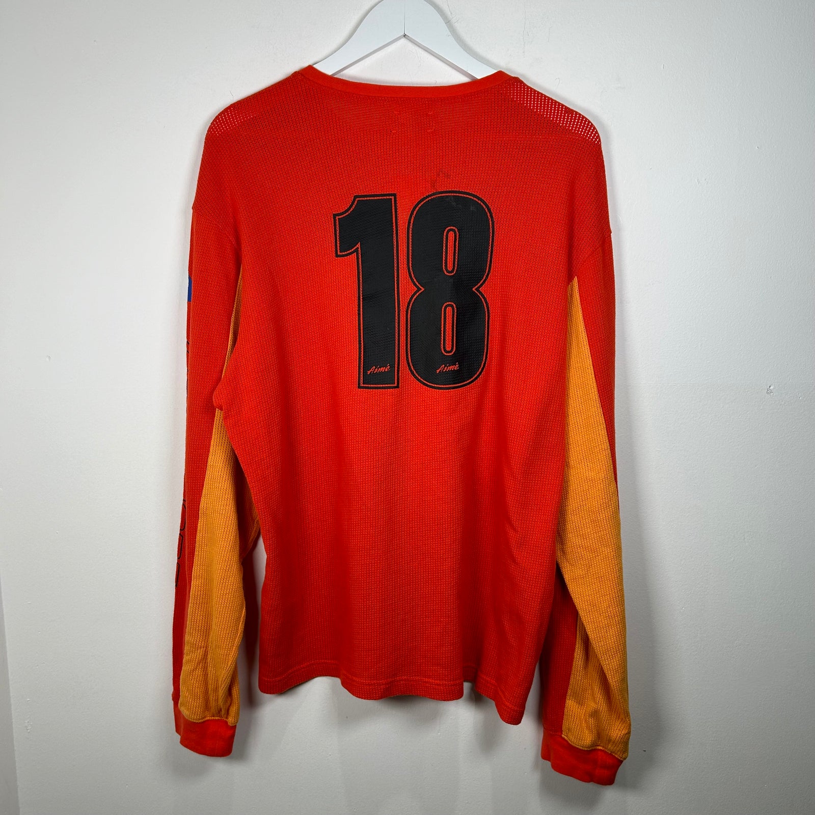 Aime Leon Dore Orange Mesh Moto Longsleeve Size XL
