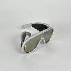 Loewe Wave Anagram Mask Silver Glitter Sunglasses