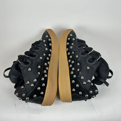 Lanvin Black Studded Curb Sneaker Size 45
