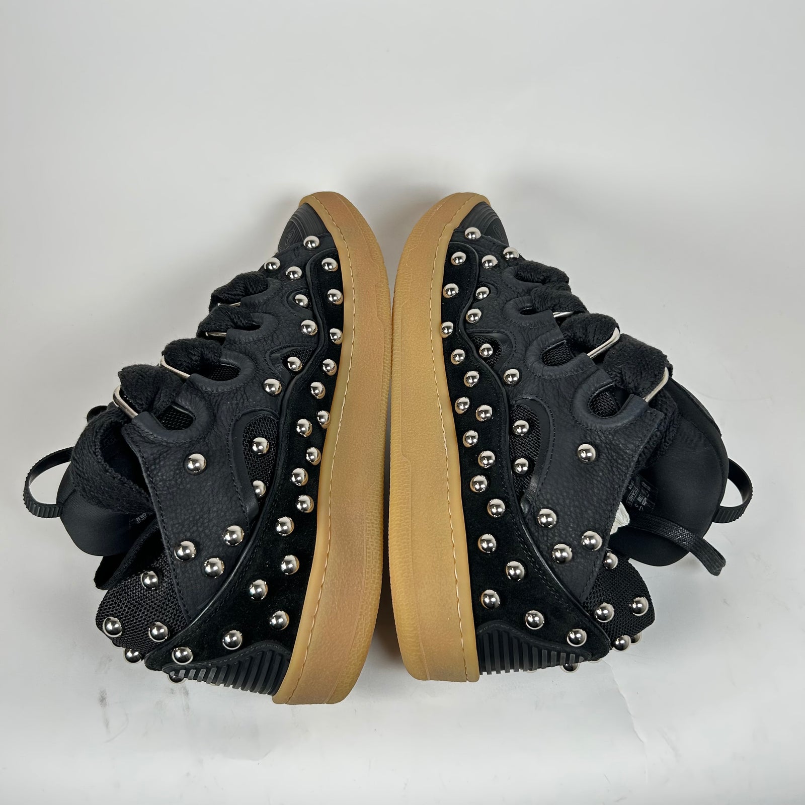 Lanvin Black Studded Curb Sneaker Size 45