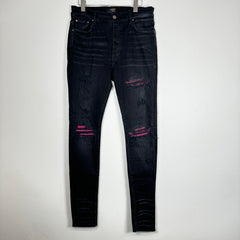 Amiri Mx1 Pink Patch Darkwash Jeans Size 33