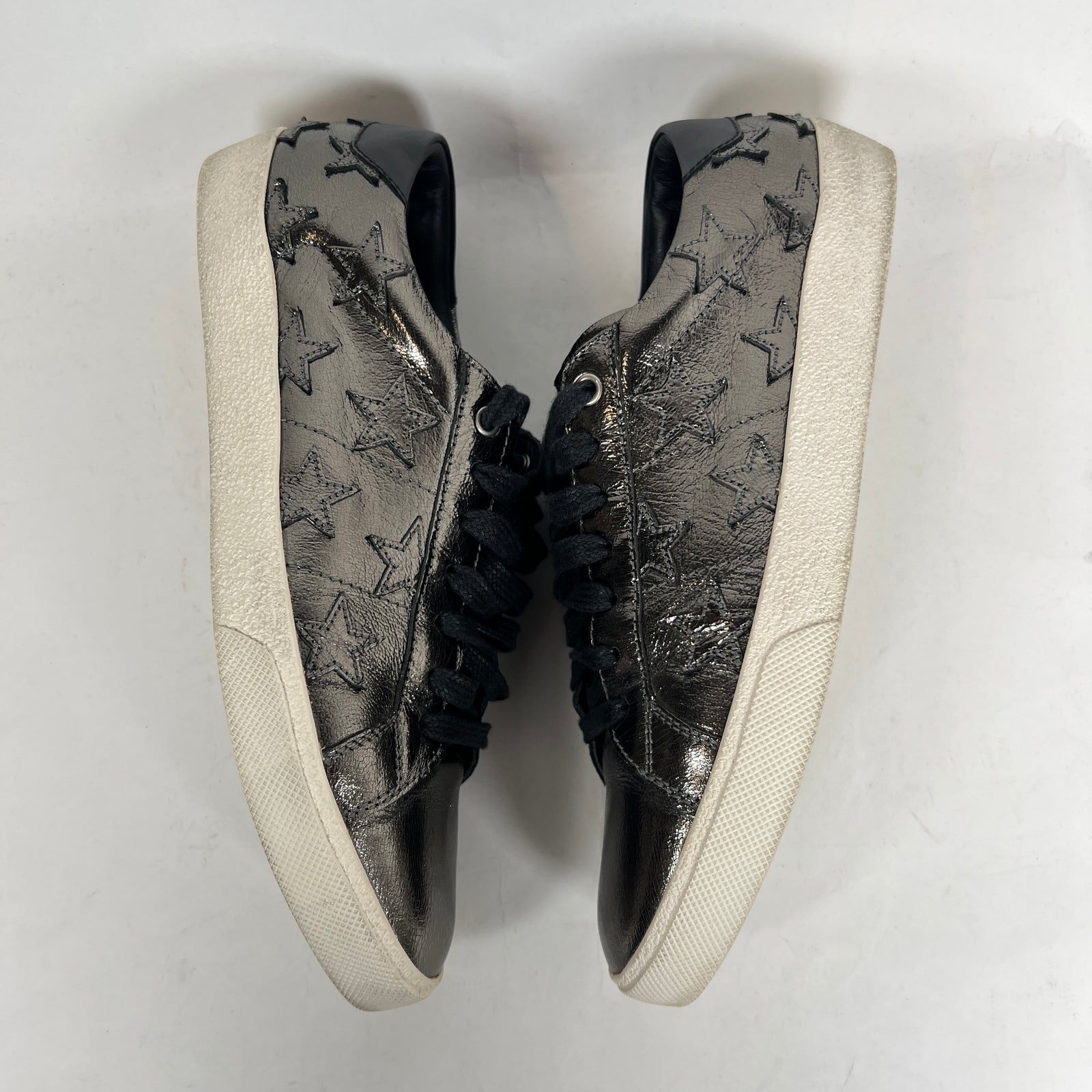 Saint Laurent Metallic Black SL/06 Stars Low Top Sneaker Size 42