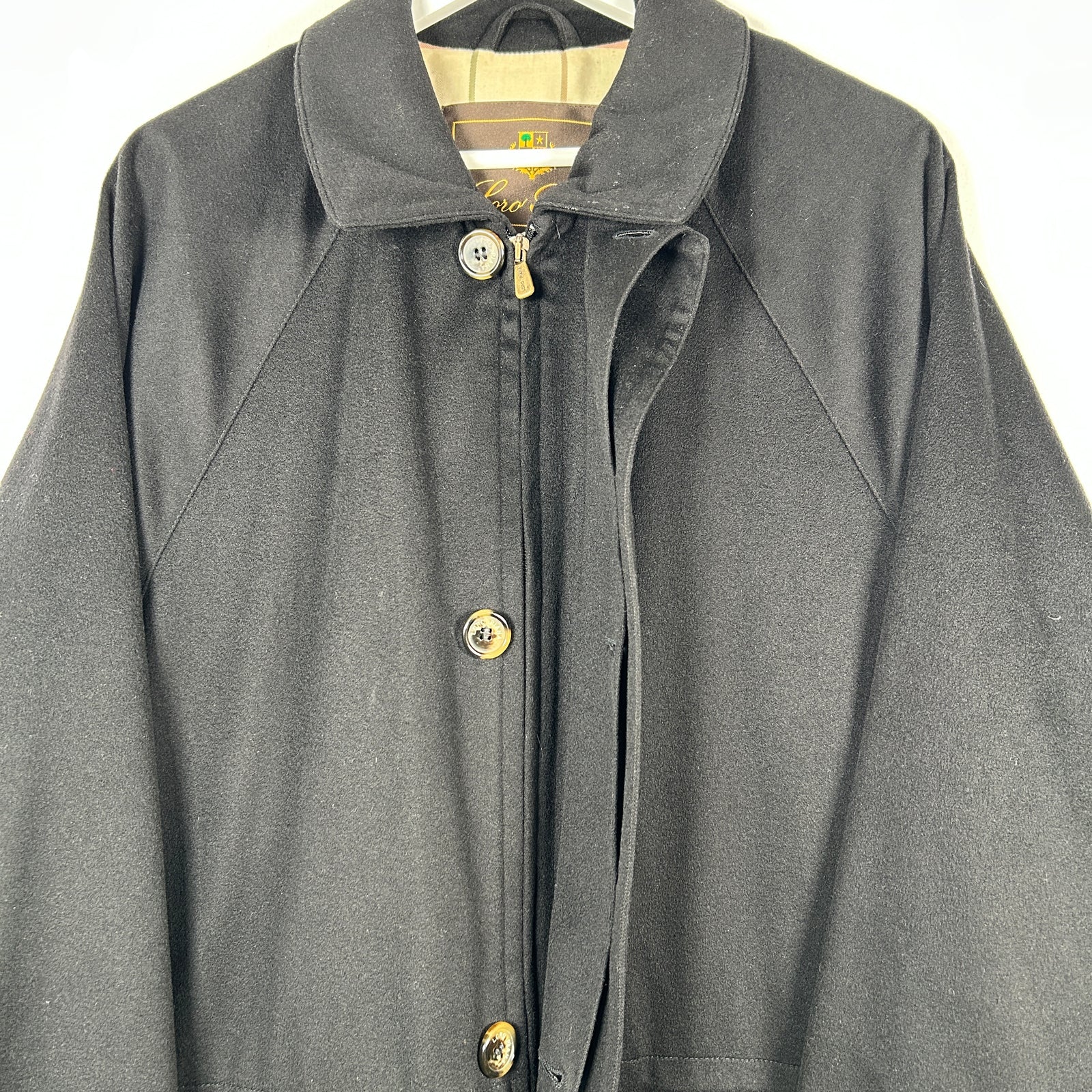 Loro Piana Black Cashmere 'Horsey' Jacket Size L