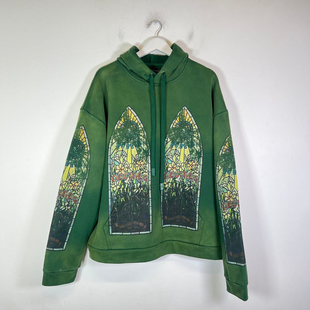 Who Decides War Vintage Green Faded Hoodie