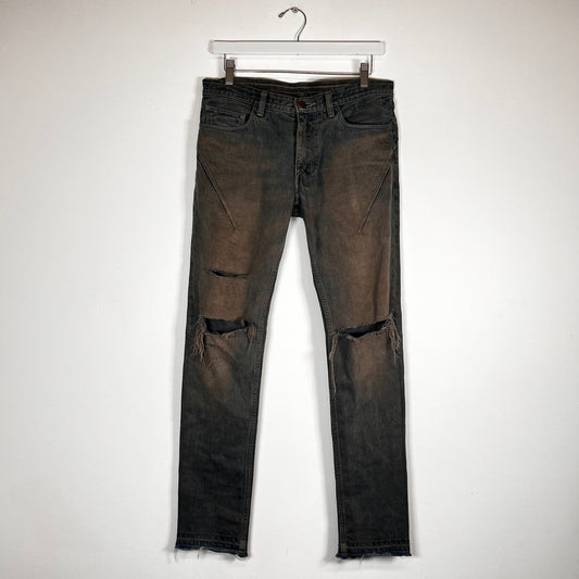 Number (N)ine Mudwash Distressed Skinny Jeans Size 2
