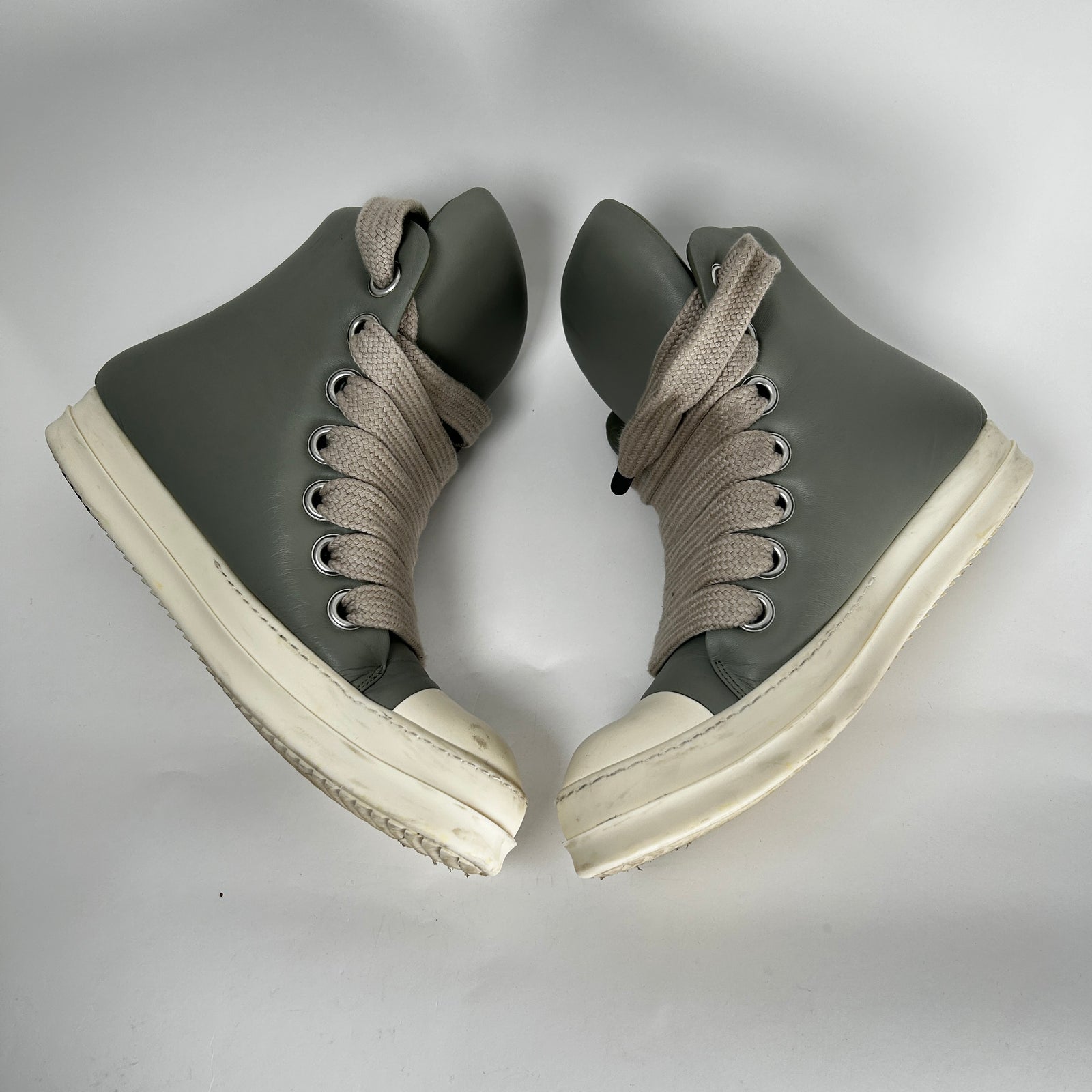 Rick Owens Light Gray Padded Jumbo-Lace Ramone Size 45