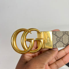 Gucci Gold GG Marmont Reversible Belt