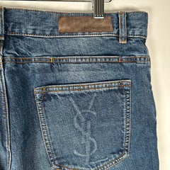 Saint Laurent Vintage 'YSL' Pocket Logo Jeans Size 33