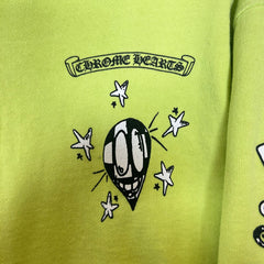 Chrome Hearts Matty Boy Neon Yellow Link Zip Up Hoodie Size L