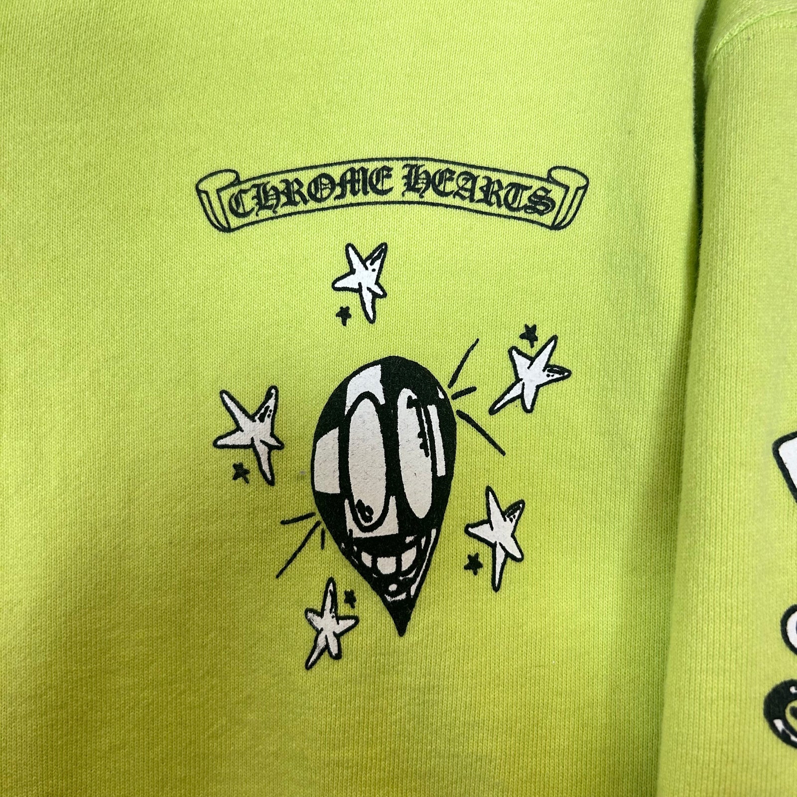 Chrome Hearts Matty Boy Neon Yellow Link Zip Up Hoodie Size L