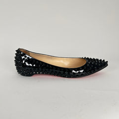 Christian Louboutin Black Patent Studded Flats Size 38