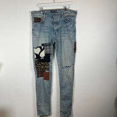 Amiri Lightwash Art Patch Jeans Size 36