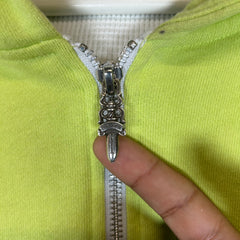Chrome Hearts Matty Boy Neon Yellow Link Zip Up Hoodie Size L