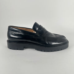 Maison Margiela Black Leather Tabi Loafers Size 12