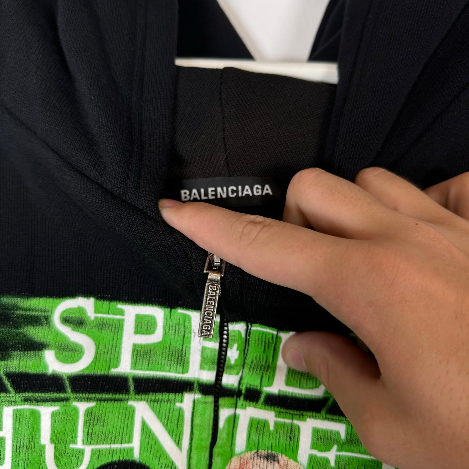 Balenciaga Black Speedhunters Zip Up Hoodie Size S