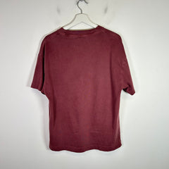 Palm Angels Burgundy Flame Neck Logo T-Shirt