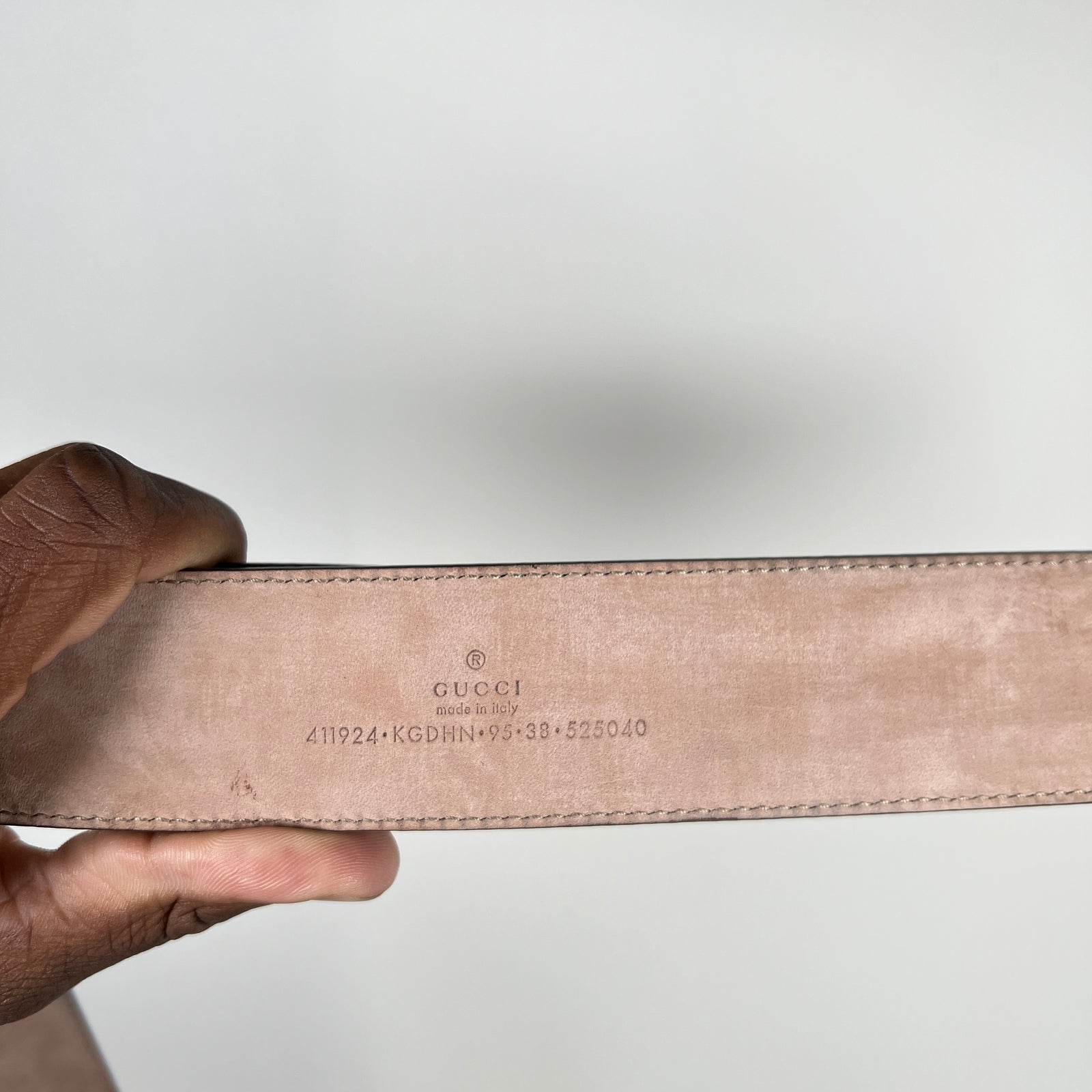Gucci Beige GG Supreme Leather Belt Size 95
