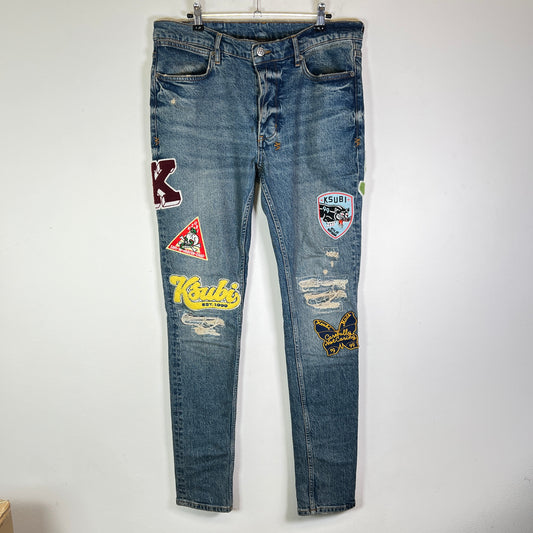 Ksubi Van Winkle Rodeo Patch Distressed Jeans