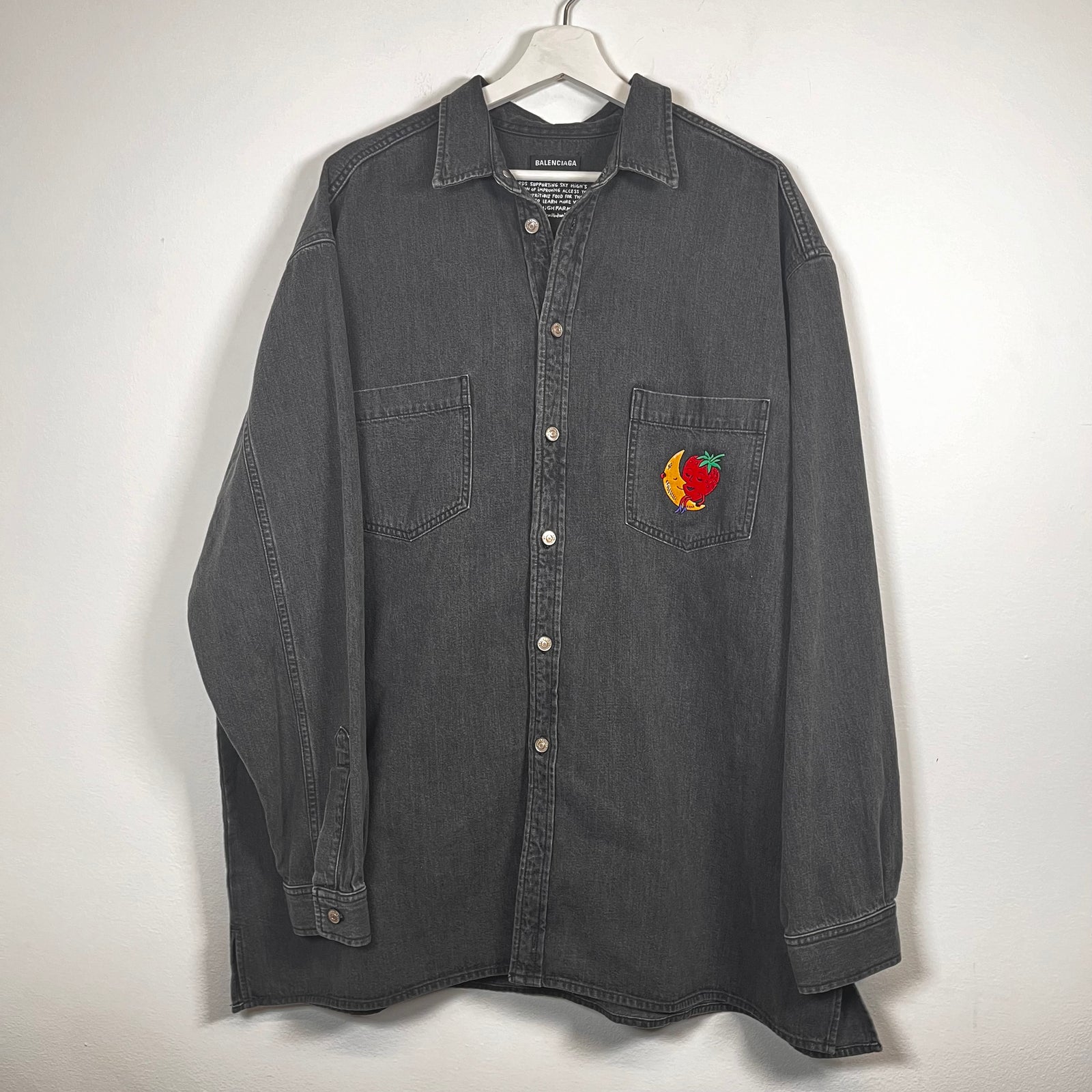 Balenciaga Sky High Farm Black Denim Oversized Shirt