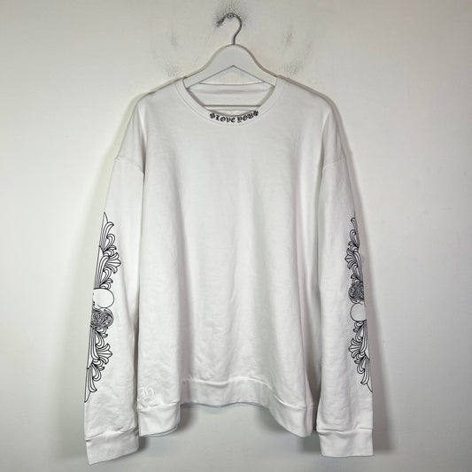 Chrome Hearts White 'Love You' Floral Crewneck Size XXL