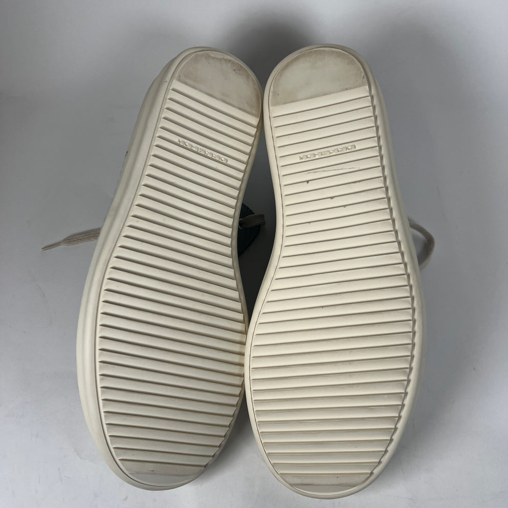 Rick Owens Waxed Silver Sub-Human Low-Top Ramones Size 42