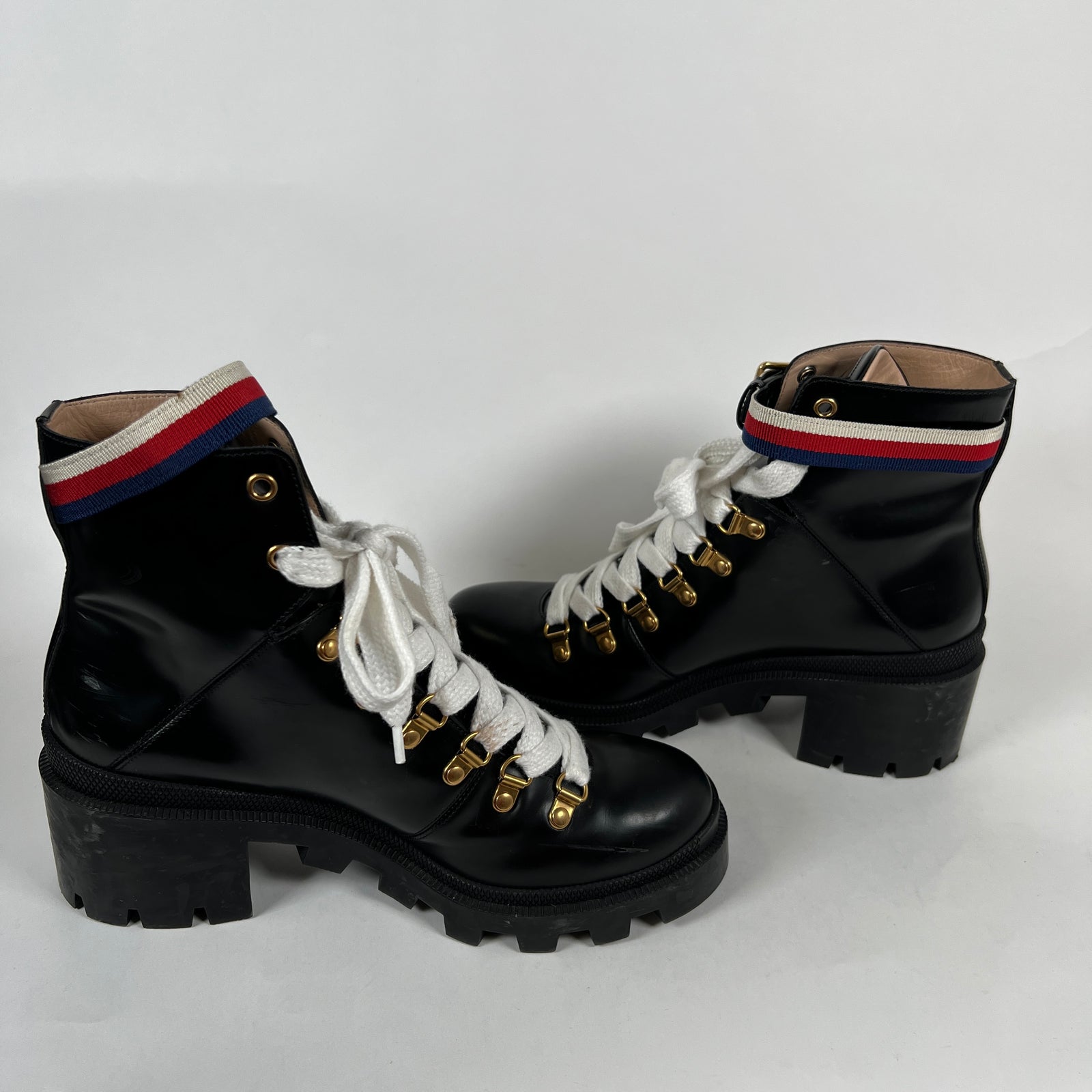 Gucci Slyvie Ankle Combat Boot Size 39