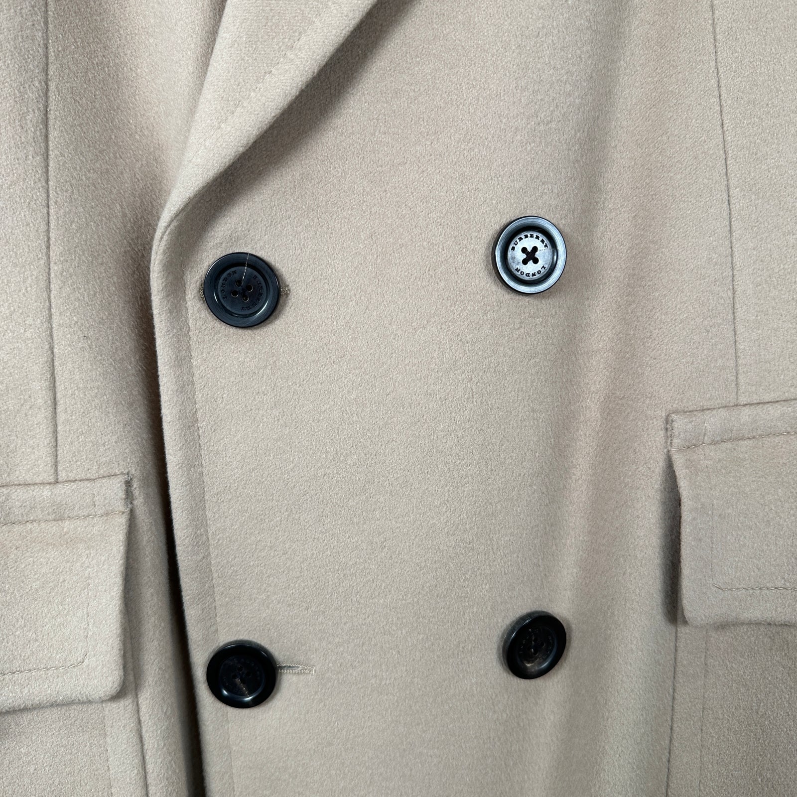 Burberry Cashmere Light Khaki Trench Coat Size M
