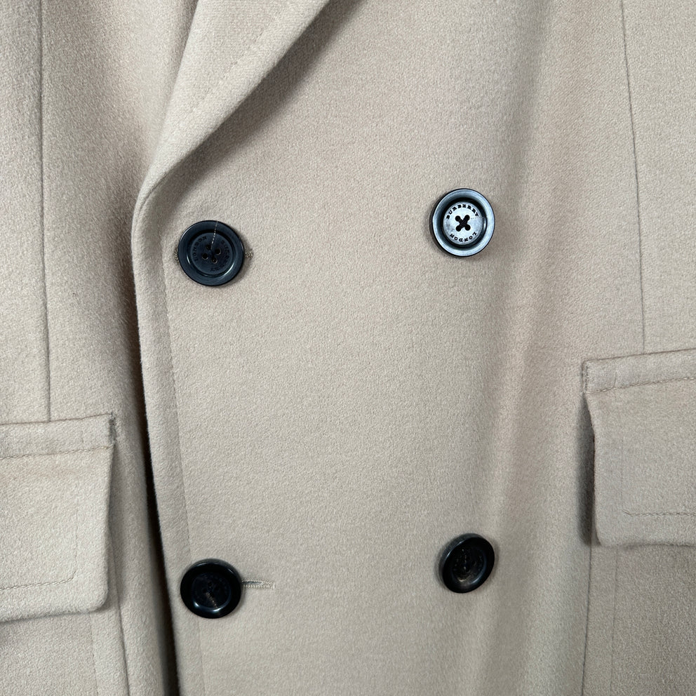 Burberry Cashmere Light Khaki Trench Coat Size M