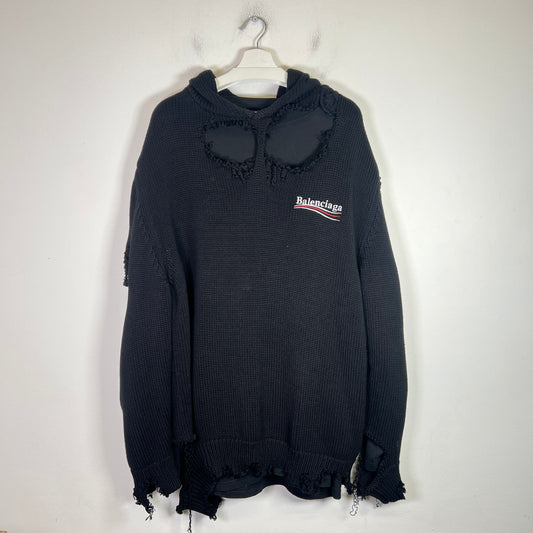 Balenciaga Campaign Destroyed Layered Knit Hoodie