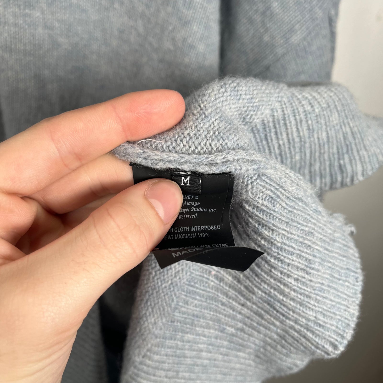 Raf Simons FW19 Grey Portrait Silhouette Knit Crewneck Size M