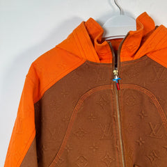 Louis Vuitton Monogram Orange Carpenter Hooded Jacket Size 46