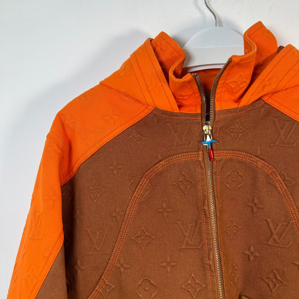 Louis Vuitton Monogram Orange Carpenter Hooded Jacket Size 46