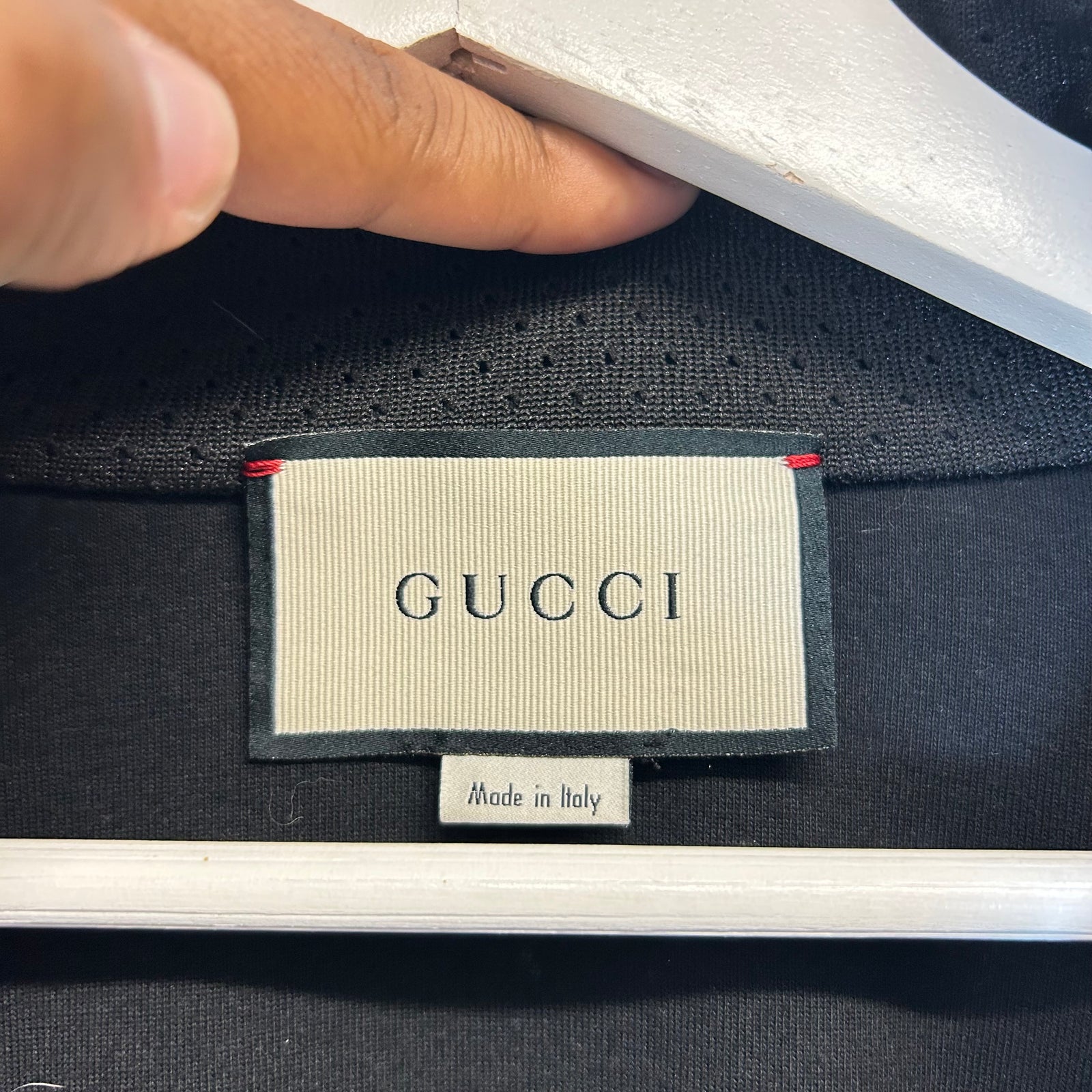 Gucci Black Interlocking G Logo Mesh Track Jacket Size L