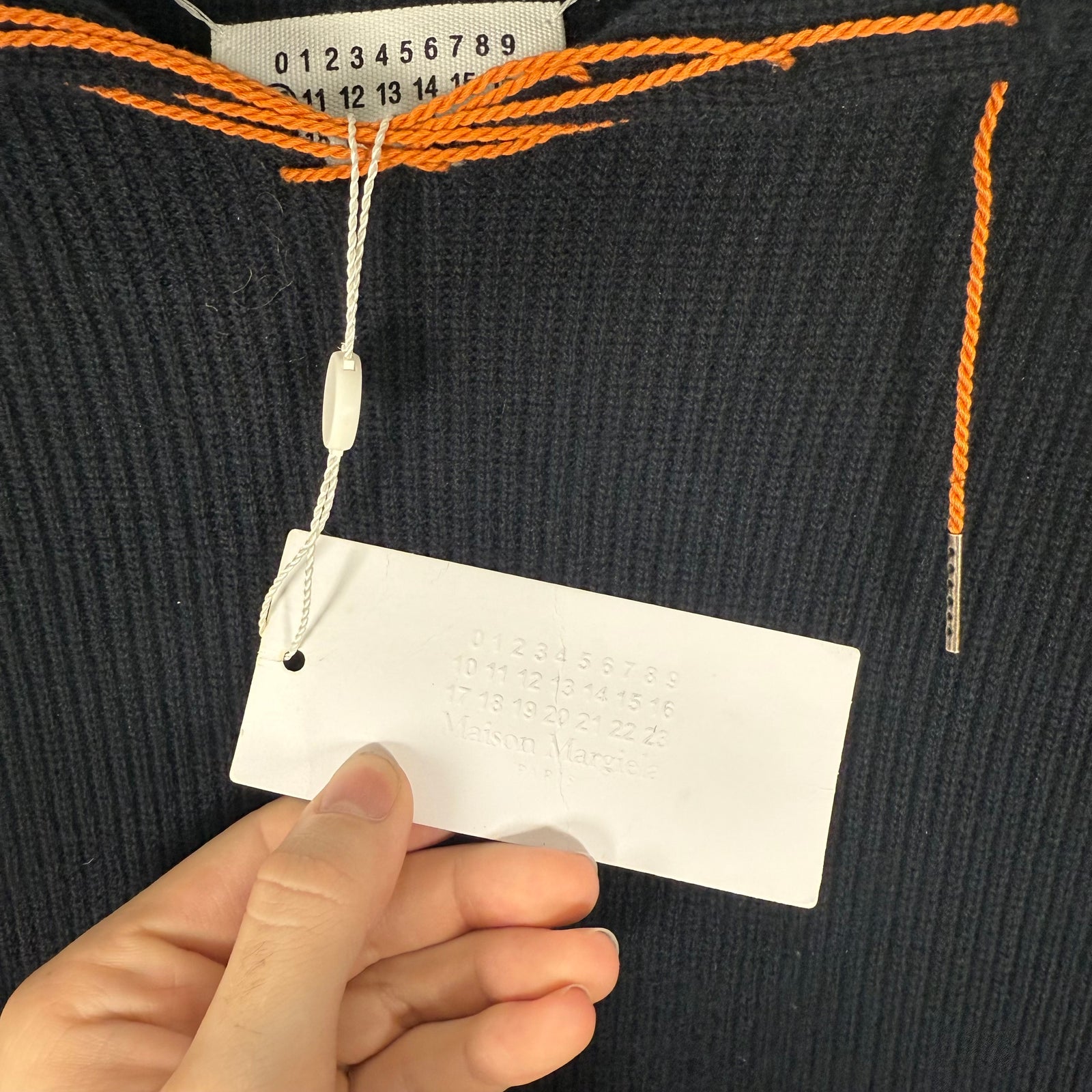 Maison Margiela Navy/Orange Knit Sailor Jacket Size L